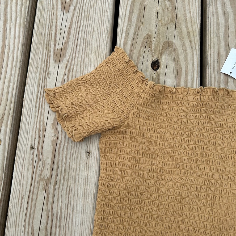 American eagle smocked off the shoulder ruffle top‎ Size Medium New With Tags - Picture 12 of 15